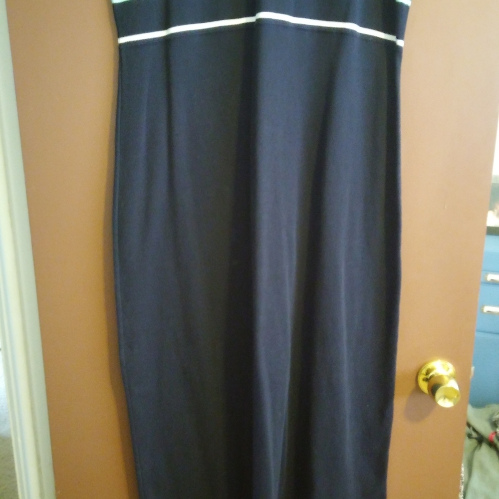 Casual Knit Stripe Maxi Shirt Dress sz XL - Picture 6 of 7